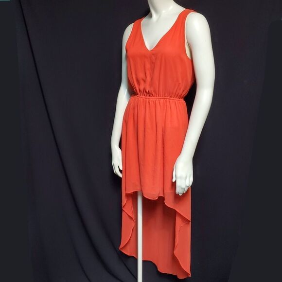 Everly Orange High Low Dress (Small) - Picture 1 of 7